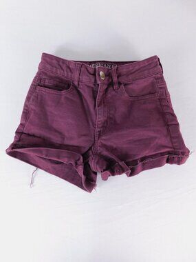 American Eagle Outfitters Shorts Womens 00 Purple Hi-Rise Shortie Cutoff Denim